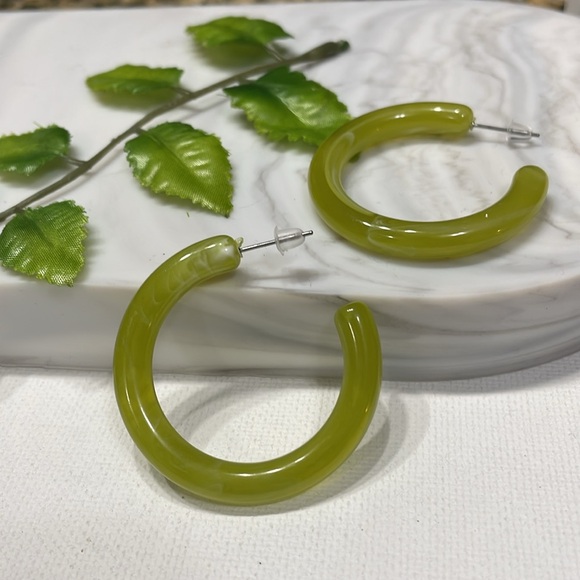 Green Resin Hoops - Picture 8 of 12